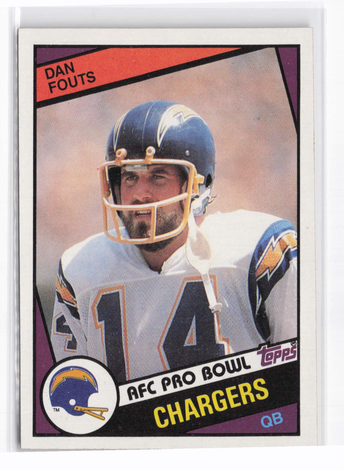 1984 Topps #179b Dan Fouts