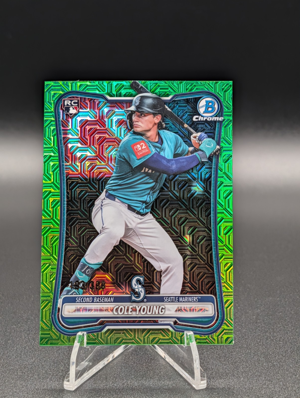 2026 Bowman Cole Young #78 Neon Green Mojo Refractor /399 (RC) Seattle Mariners