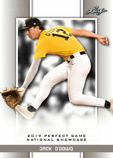 JACK O’DOWD 2019 “1ST EVER PRINTED” LEAF PERFECT GAME NIKE ROOKIE CARD #015!