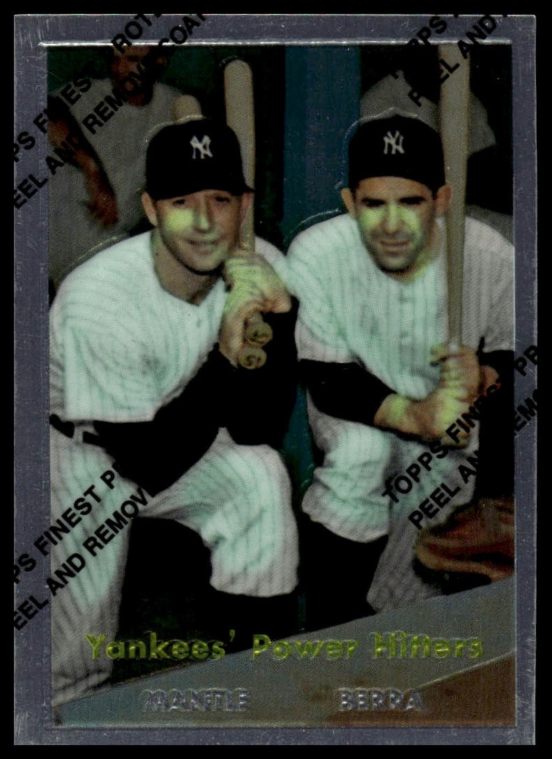 1997 Topps #23 Yankees’ Power Hitters Mickey Mantle Berra Reprints Finest