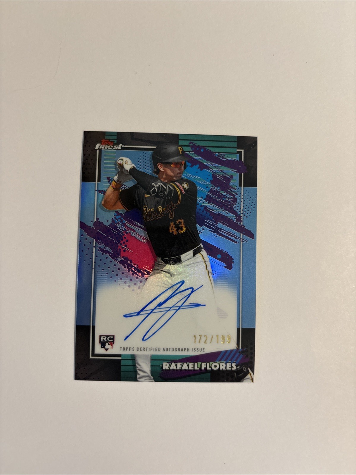 2026 Topps Finest-Rafael Flores RC Auto #FA-RFL Light Blue Refractor /199