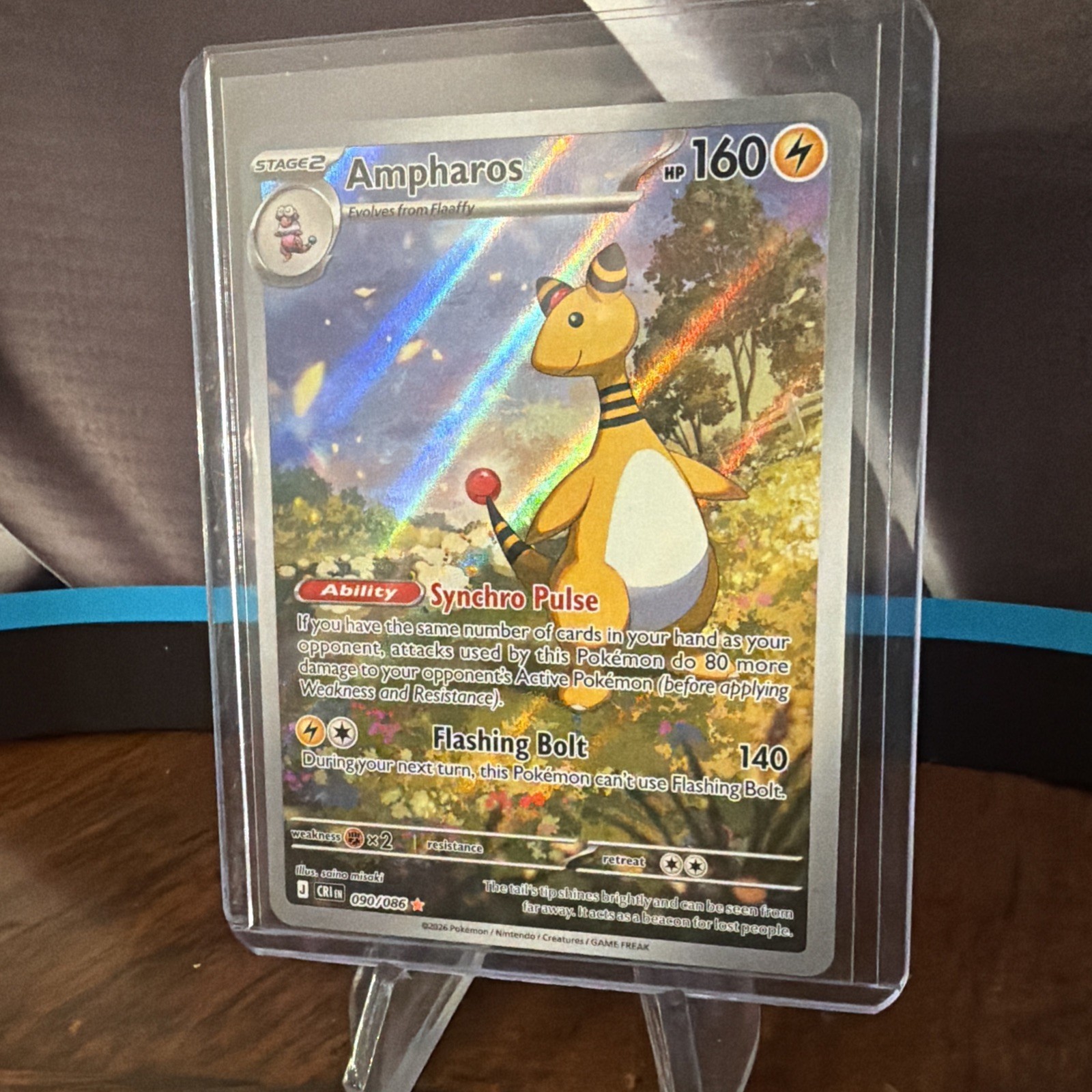 Pokémon TCG – Ampharos – 090/086 – ME04: Chaos Rising (CRI) – English IR