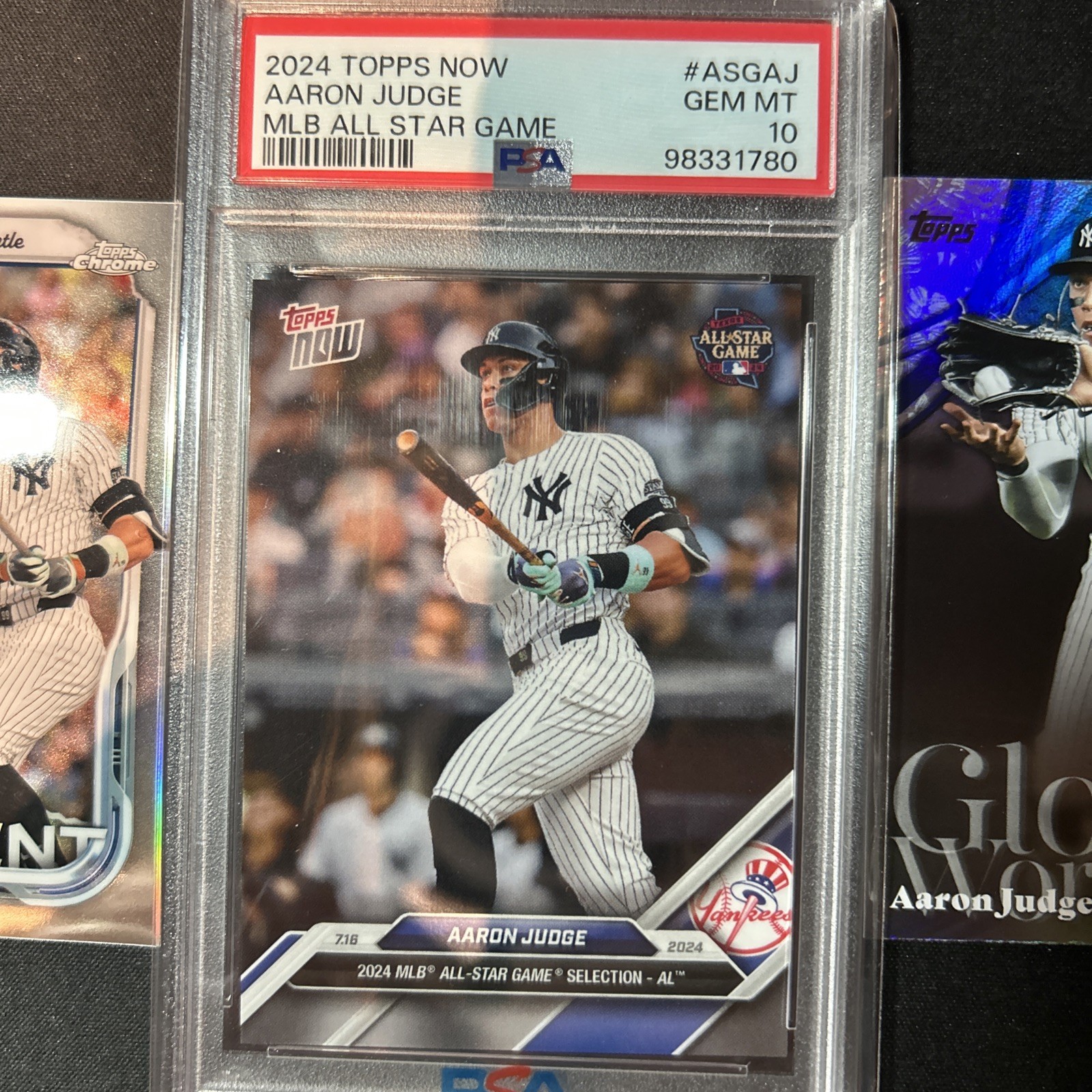 2024 Topps Now – Mlb All-Star Game Aaron Judge PSA 10 Gem Mint (3)card Set