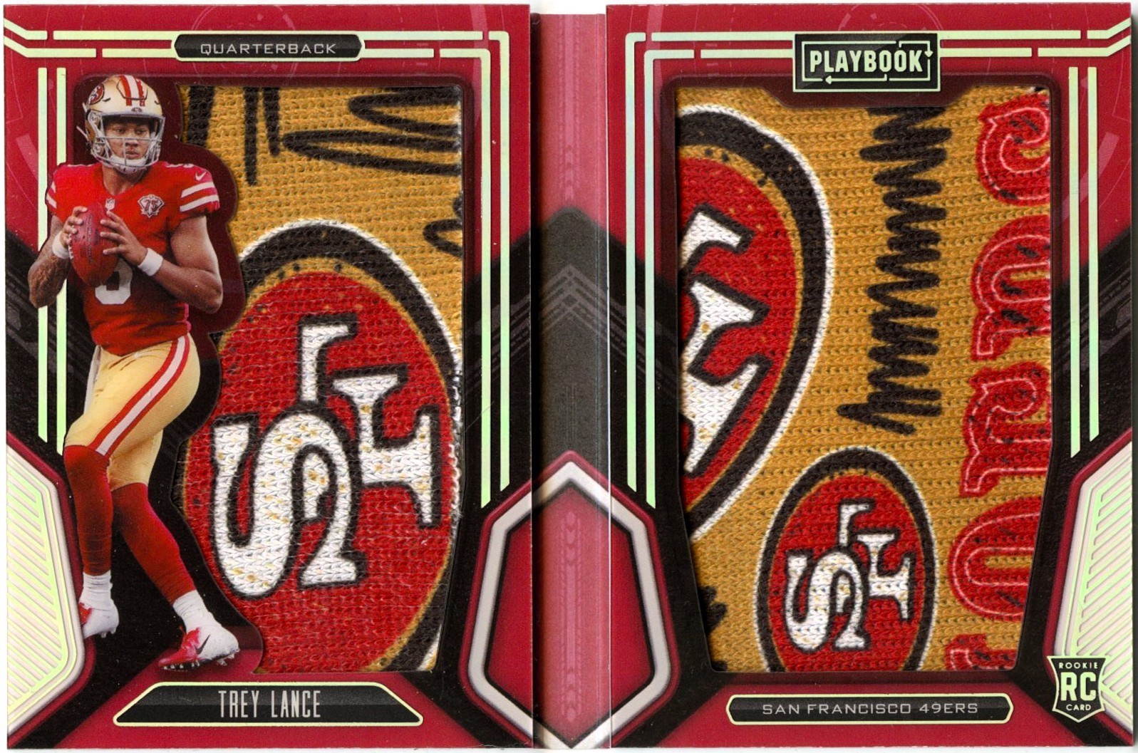 TREY LANCE RC 2021 PANINI PLAYBOOK BOOKLET ROOKIE JUMBO MATERIAL PATCH SP 1/1