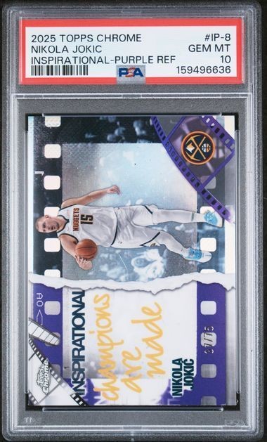 2025 Topps Chrome Nikola Jokic Inspirational Purple 37/75 PSA 10 Nuggets