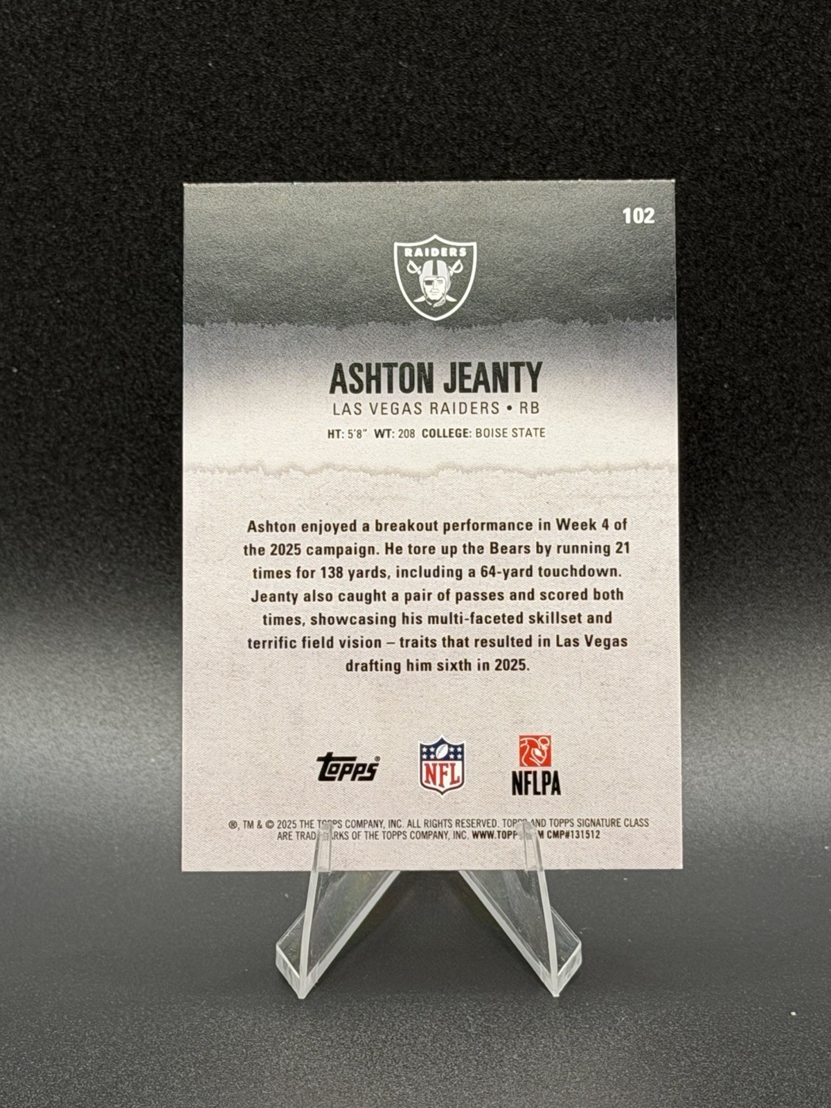 2025 Topps Signature Class Ashton Jeanty Bound For Greatness Pink /250 RC