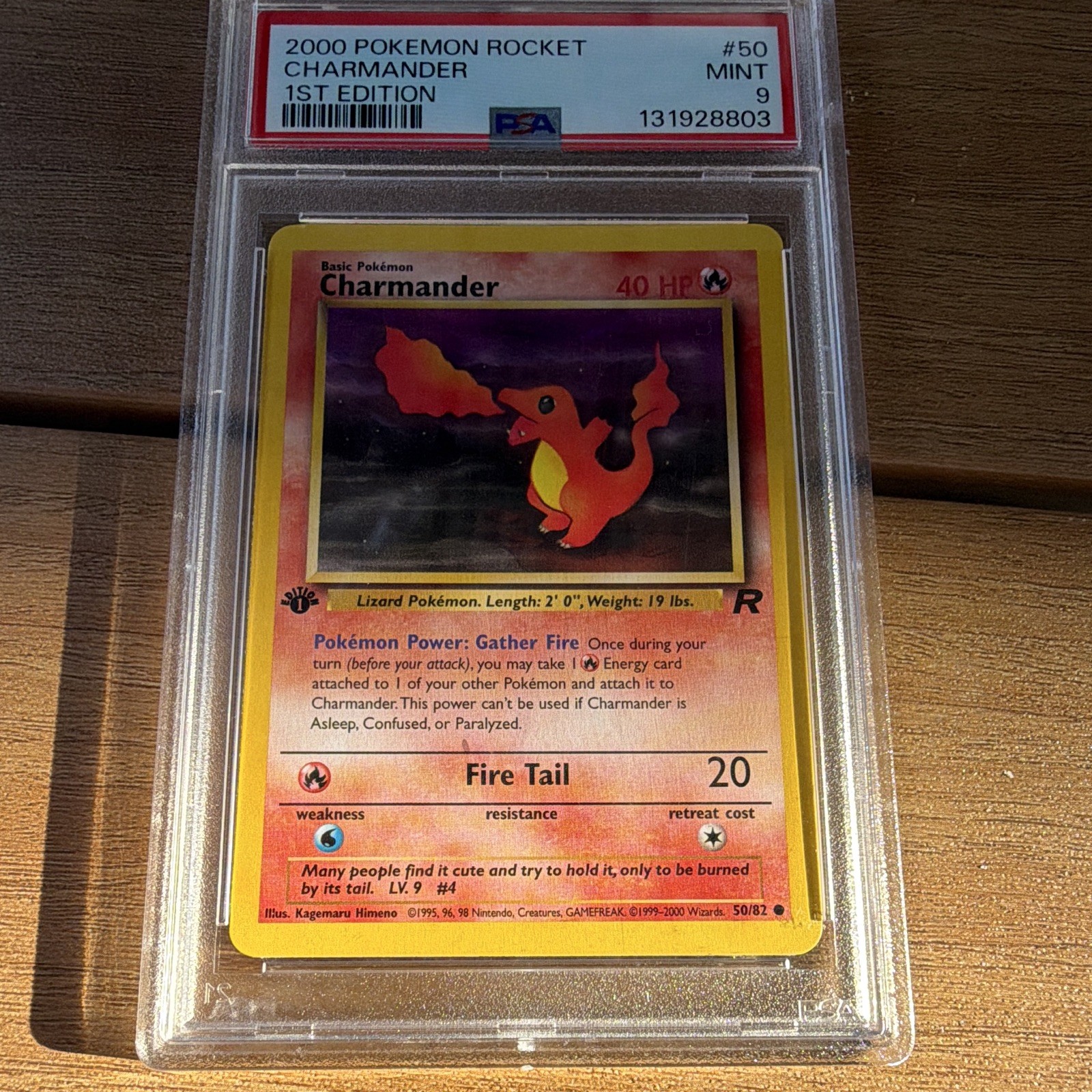 Wizards of the Coast Charmander 50 Team Rocket ENG 2000 1st Edition PSA 9