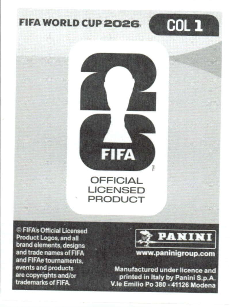 2026 Panini World Cup Stickers #COL1 Team Logo – Colombia FOIL MLS