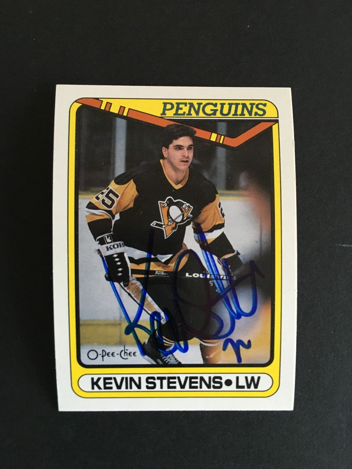 1990-91 O-PEE-CHEE #360 KEVIN STEVENS AUTOGRAPHED ROOKIE CARD