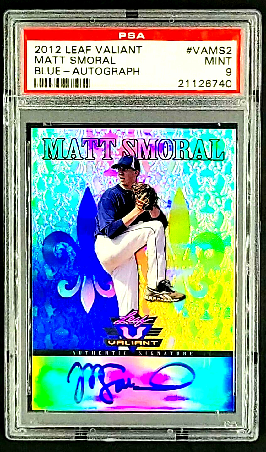 2012 Leaf Valiant Blue Auto #VAMS2 Matt Smoral RC Rookie /25 PSA 9 *None Higher*