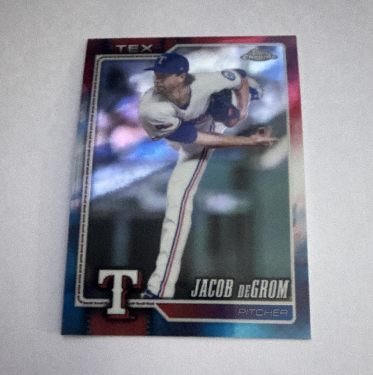 Topps Chrome MLB Baseball Jacob deGrom Chrome #266 Texas Rangers