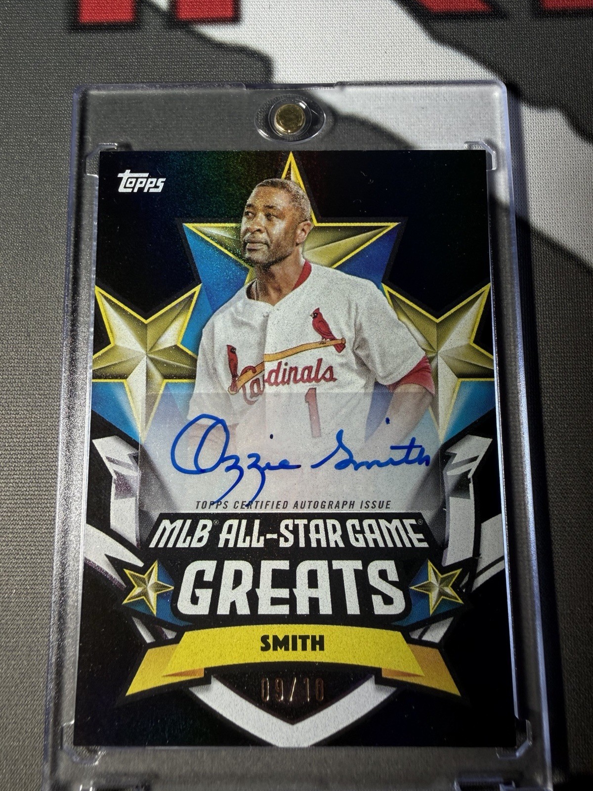2025 Topps All Star Ozzie Smith Black Auto Autograph 09/10 Cardinals