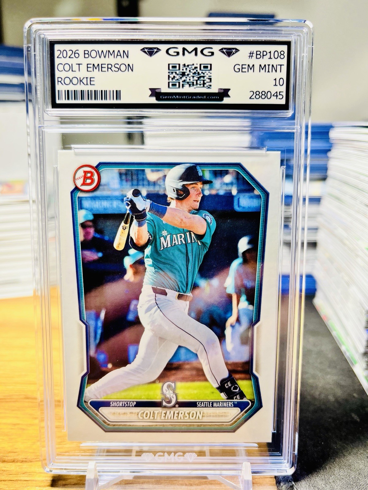 2026 Bowman Colt Emerson Rookie GMG Graded 10 Gem Mint 💎 RC #BP-108 Mariners