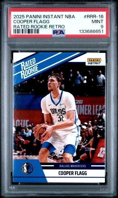 2025 PANINI INSTANT NBA COOPER FLAGG RATED ROOKIE RETRO PSA 9 #RRR-16 MAVERICKS