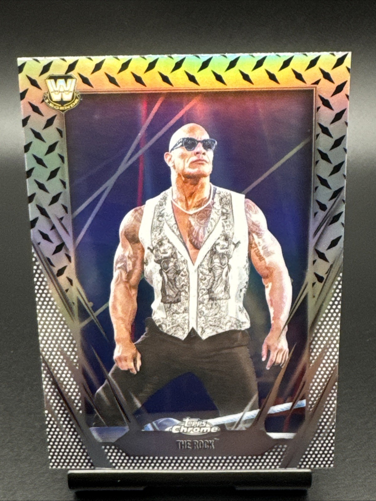 The Rock #1 Diamond Plate Refractor – 2026 Topps Chrome WWE