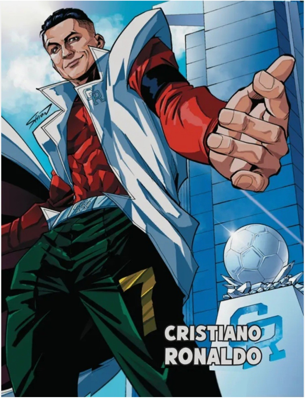 PRESALE QTY CRISTIANO RONALDO 2026 Leaf Metal Chrome ANIME NATION OVA SILVER