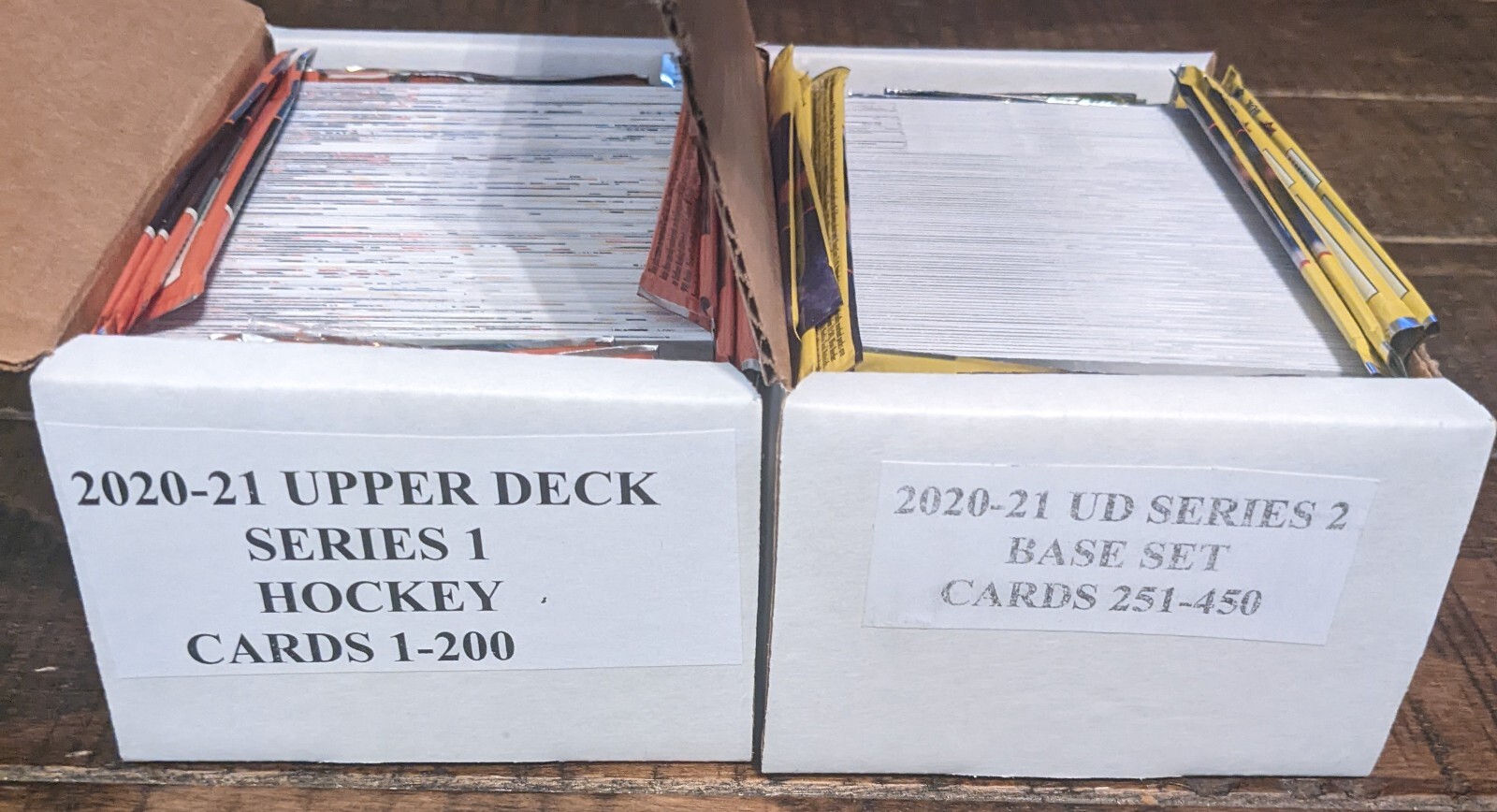 2020-21 Upper Deck Series 1 & 2 Hockey Complete Base Sets 1-200 & 251-450