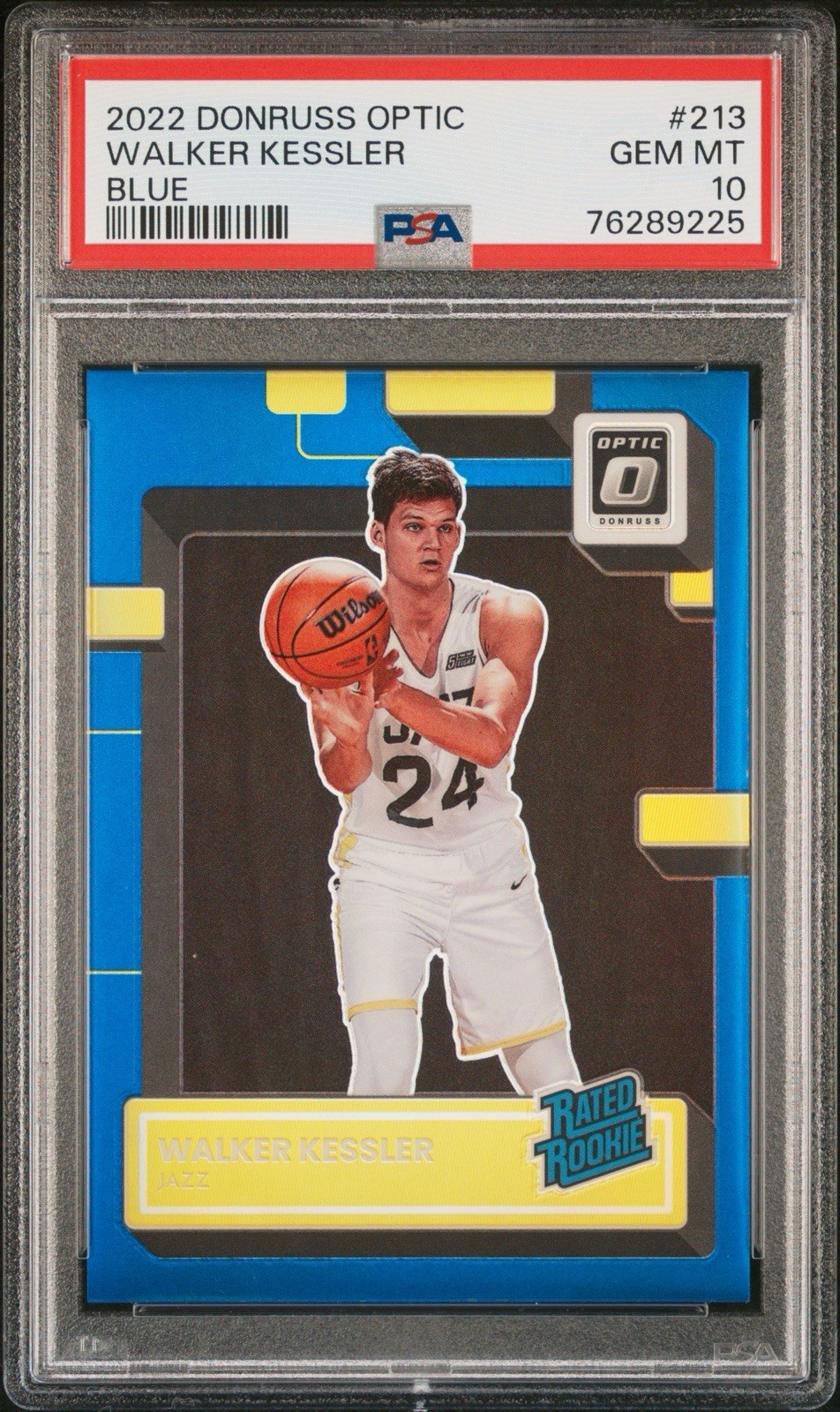 WALKER KESSLER 2022 DONRUSS OPTIC RATED ROOKIE TRUE BLUE RC /49 PSA 10 POP 2