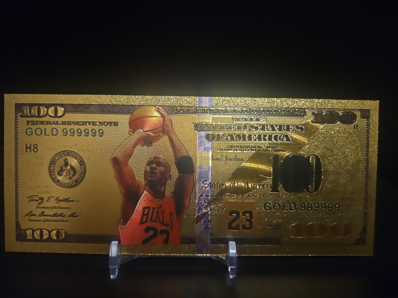 Michael Jordan 24k Gold Foil Banknote.