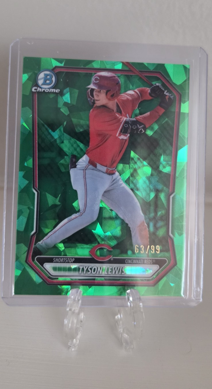 2026 Bowman Chrome Sapphire Edition Tyson Lewis BCP-5 Green Refractor 63/99 Reds