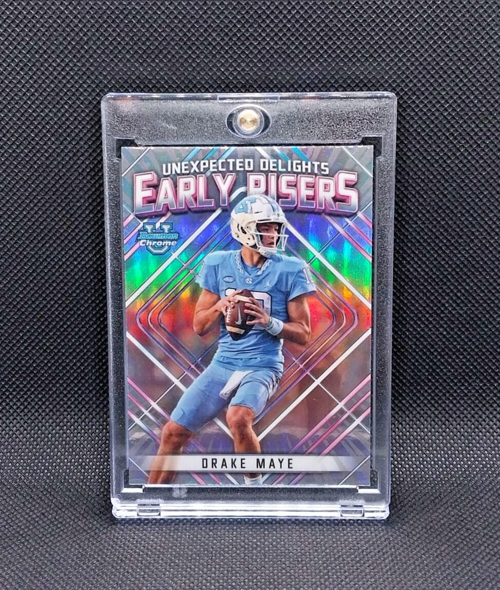 RARE DRAKE MAYE RAINBOW HOLOFOIL BOWMAN CHROME U INVESTMENT CARD – Patriots MVP