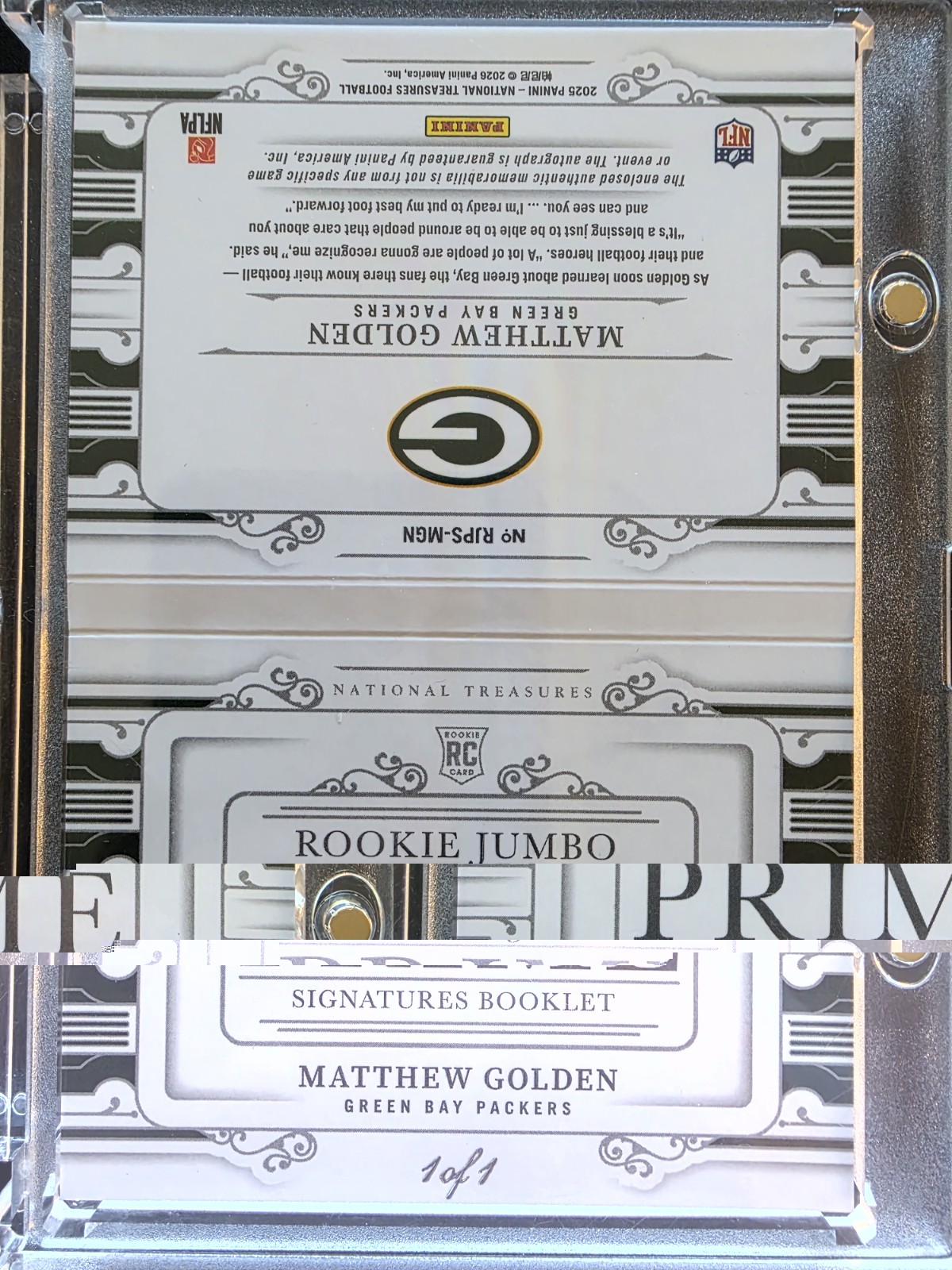 2025 Matthew Golden 1/1 National Treasures Booklet Shield Rookie Auto 🔥🔥🔥🔥🔥