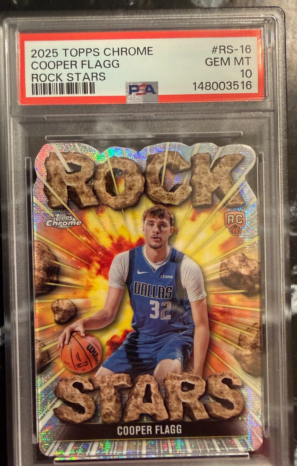 2025 Topps Chrome Cooper Flagg Rock Stars (RC) #RS-16 PSA 10