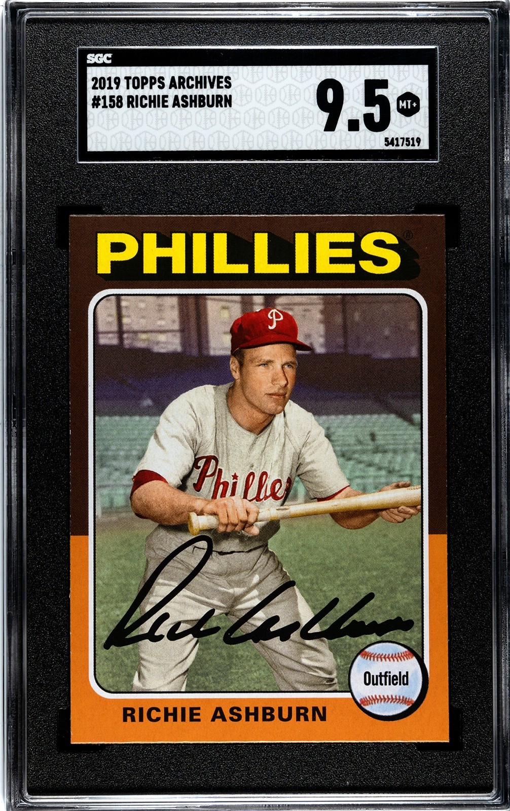 2019 Topps Archives #158 Richie Ashburn SGC 9.5 MINT+