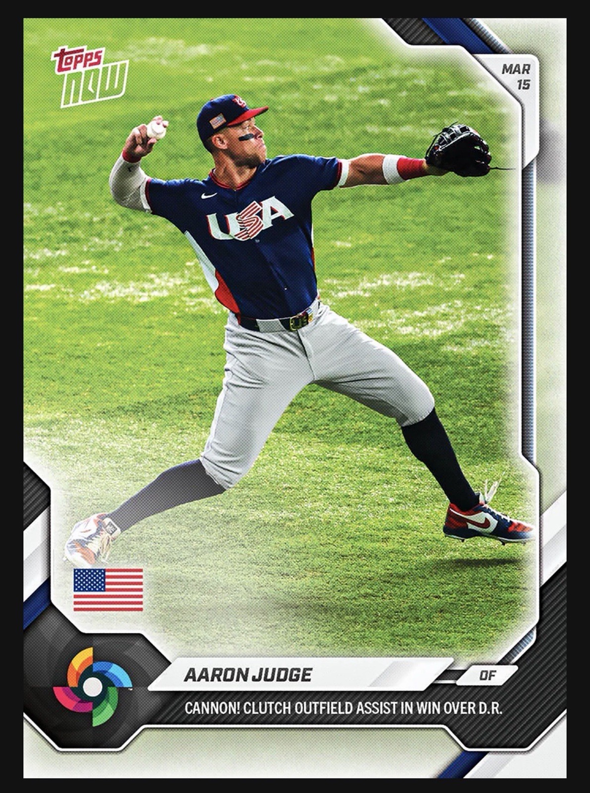 Aaron Judge Clutch Throw 2026 World Baseball Classic Topps NOW #36 Presale USA