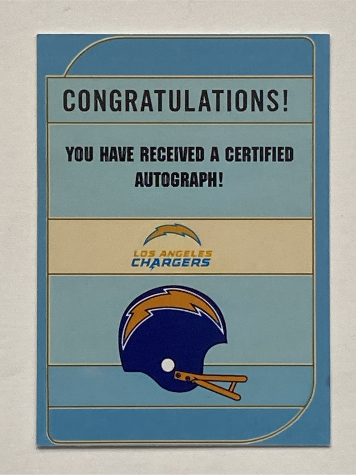 San Diego Chargers Custom Hall Of Fame Autographed Card Fouts Winslow Joiner 1/1