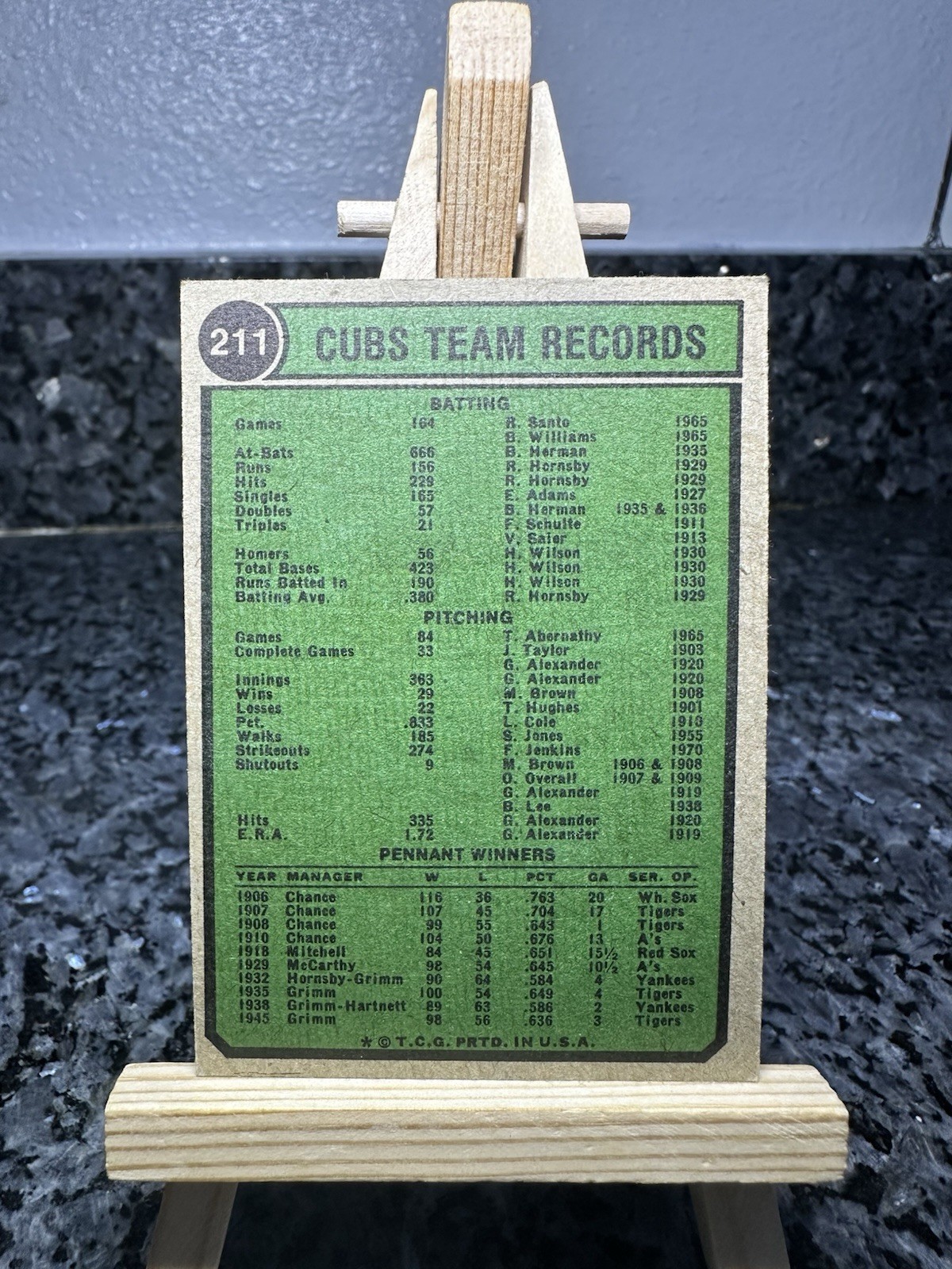 Topps 1974 Topps Base Chicago Cubs Team Records #211 MLB Baseball Card