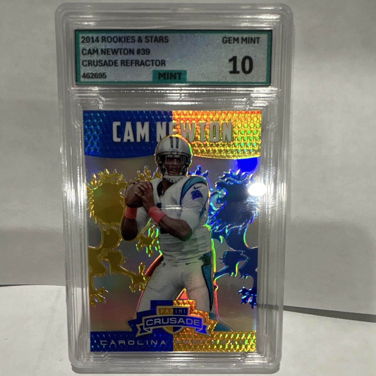 Panini 2014 Rookies & Stars Cam Newton Panthers #39 Crusade Refractor GEM 10