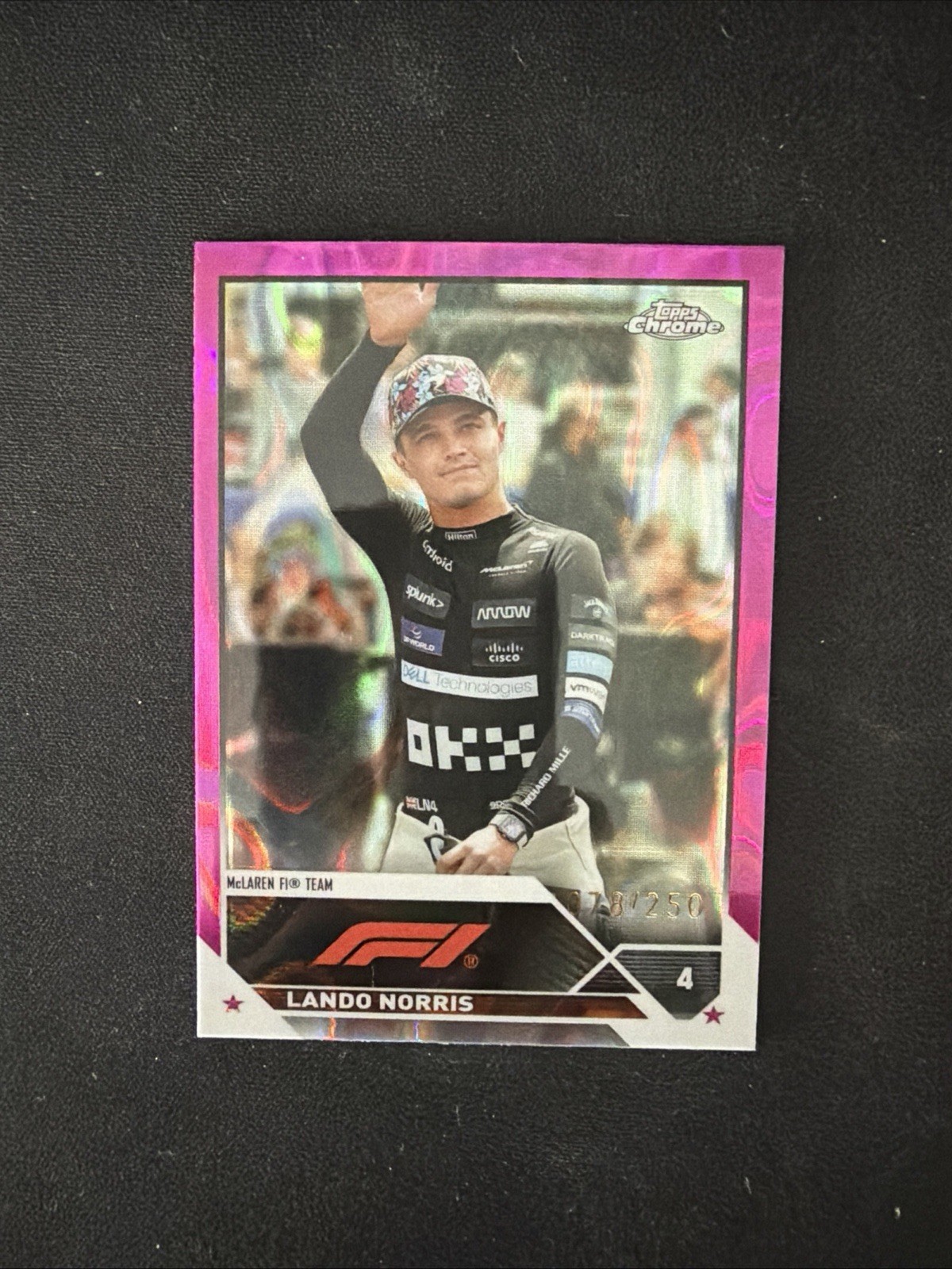 (7067) Lando Norris #/250 2023 Topps Chrome Formula 1 Fuchsia Lava Refractor