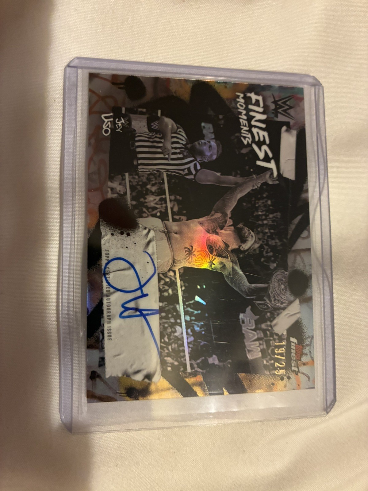 Jey Uso 2025 Topps Finest WWE Finest Moments Auto /25 ON CARD AUTO