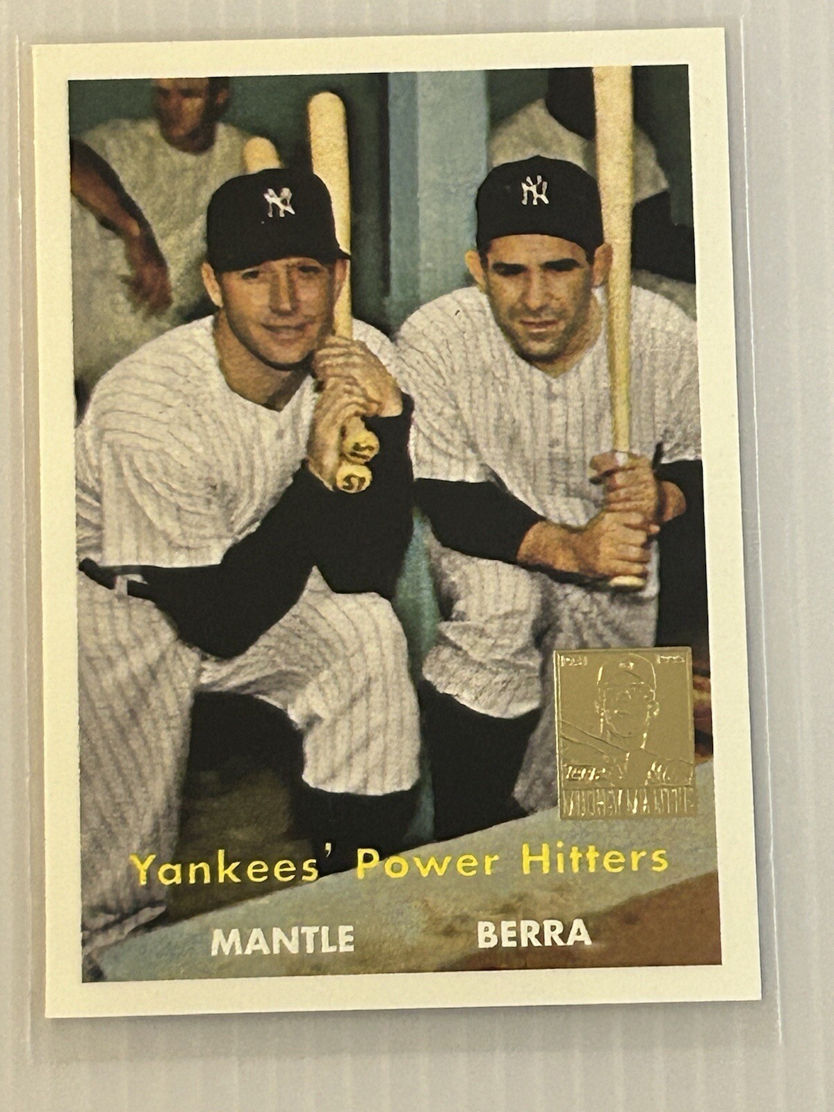 MANTLE & BERRA YANKEES POWER HITTERS 1996 TOPPS BASEBALL CARD # 23