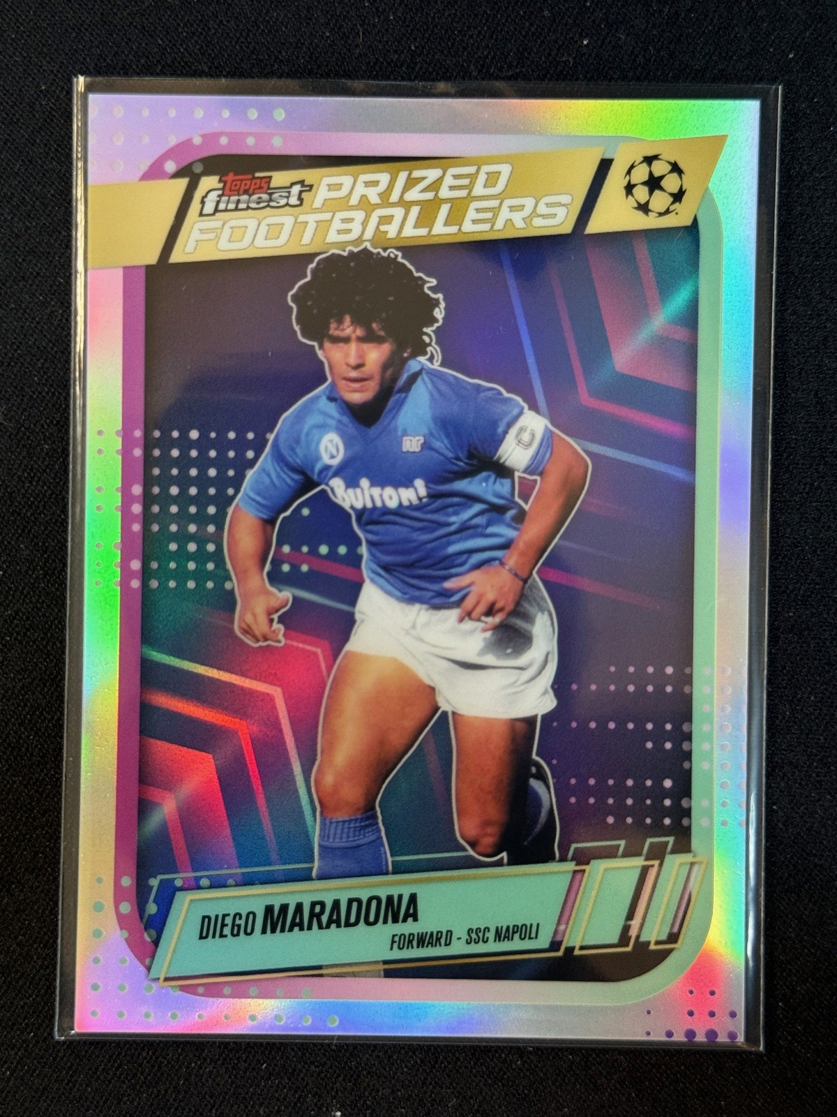 2025-26 Topps Finest UEFA Diego Maradona Refractor Prized Footballers SSC Napoli