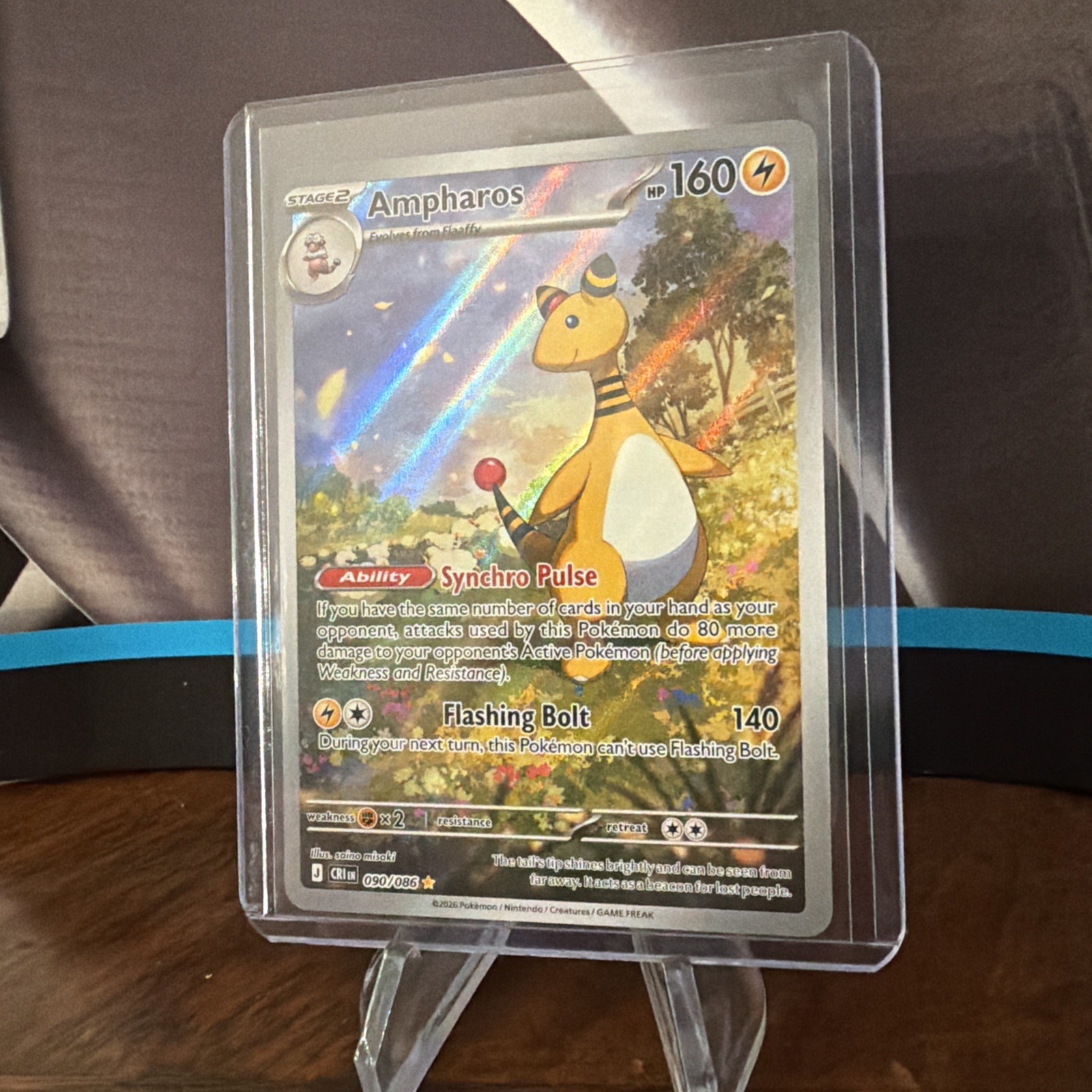 Pokémon TCG – Ampharos – 090/086 – ME04: Chaos Rising (CRI) – English IR