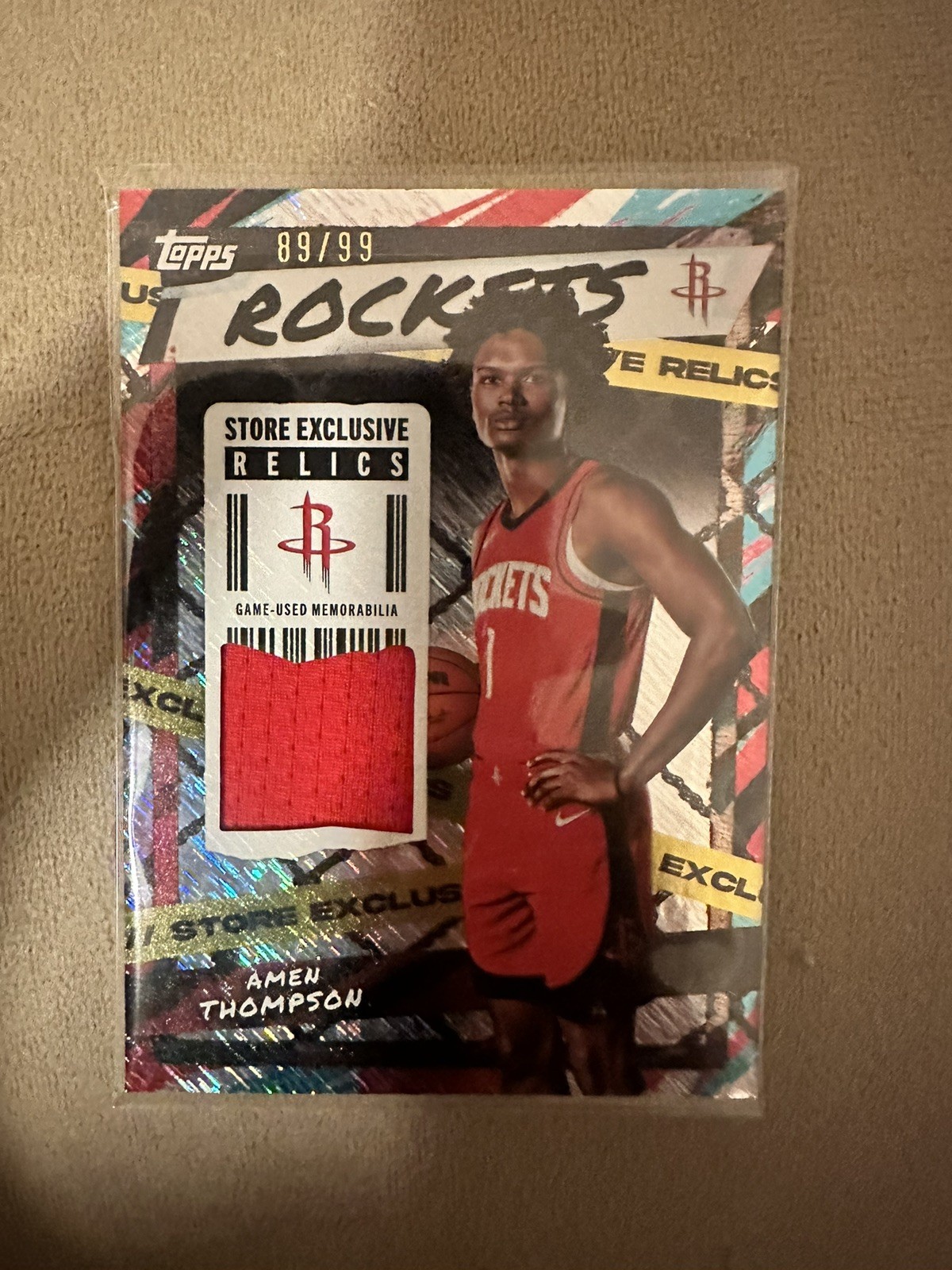2025 Topps Surge /99 Amen Thompson Store Exclusive Relics Game-Used – Rockets 🔥