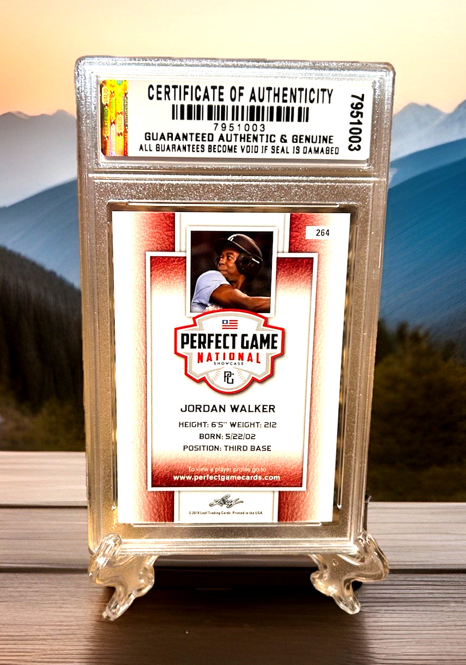 GRADED GEM-MT 10 Jordan Walker 2019 Leaf Perfect Game ROOKIE CARD #264