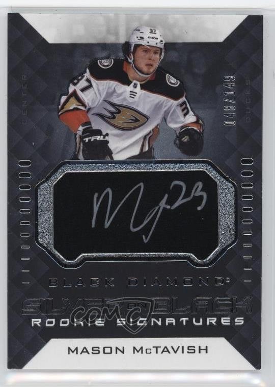 2021 Black Diamond Silver on Rookie Signatures /149 Mason McTavish Auto RC 2oh