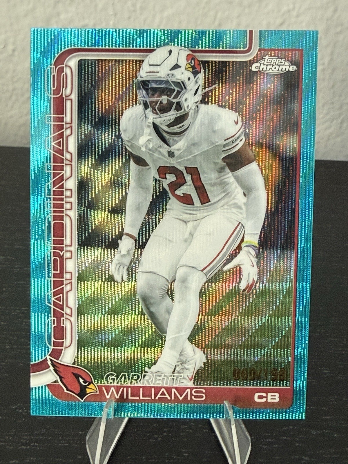 #6 Garrett Williams 2025 Topps Chrome – Aqua Wave Refractor #/199