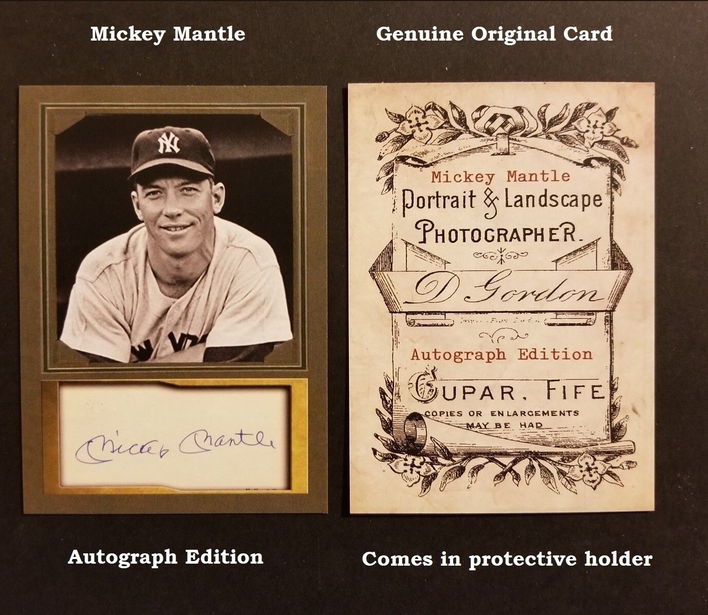 MICKEY MANTLE Legends Photo Card ACEO Collectible Original Design Facsimile Auto
