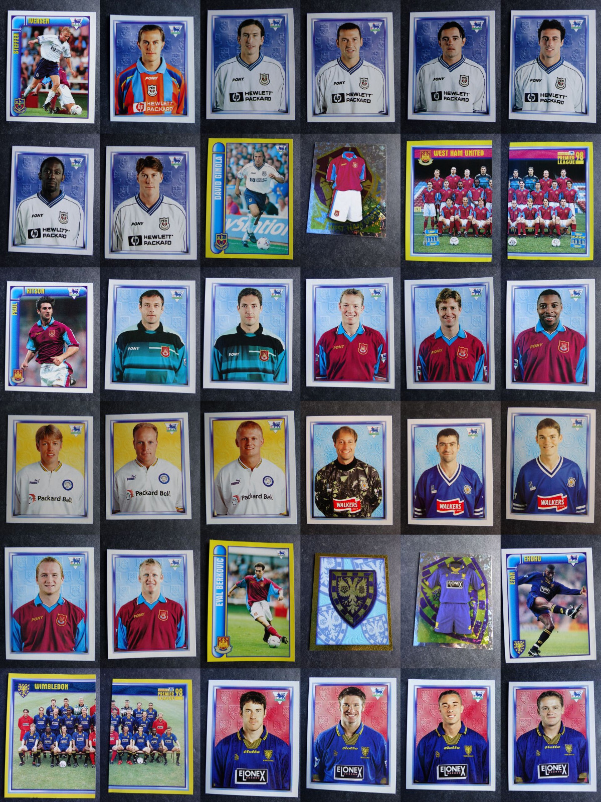 1998 Merlin Premier League Soccer Sticker Cards Complete Your Set U Pick 401-504