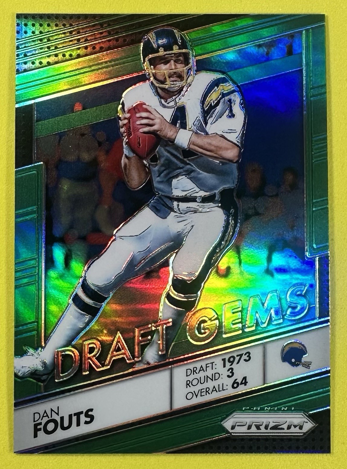2016 Panini Prizm – Draft Gems Dan Fouts #16 Green Prizm San Diego Chargers
