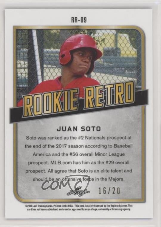 2019 Leaf Rookie Retro Blue Wave 16/20 Juan Soto #RR-09 6cf