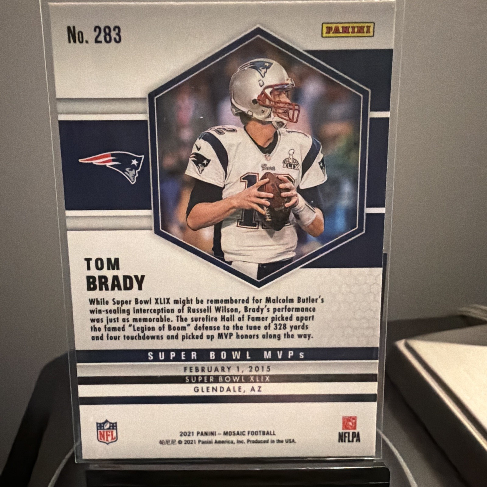 Panini 2021 Mosaic Tom Brady Super Bowl MVPs Insert #283 New England Patriots