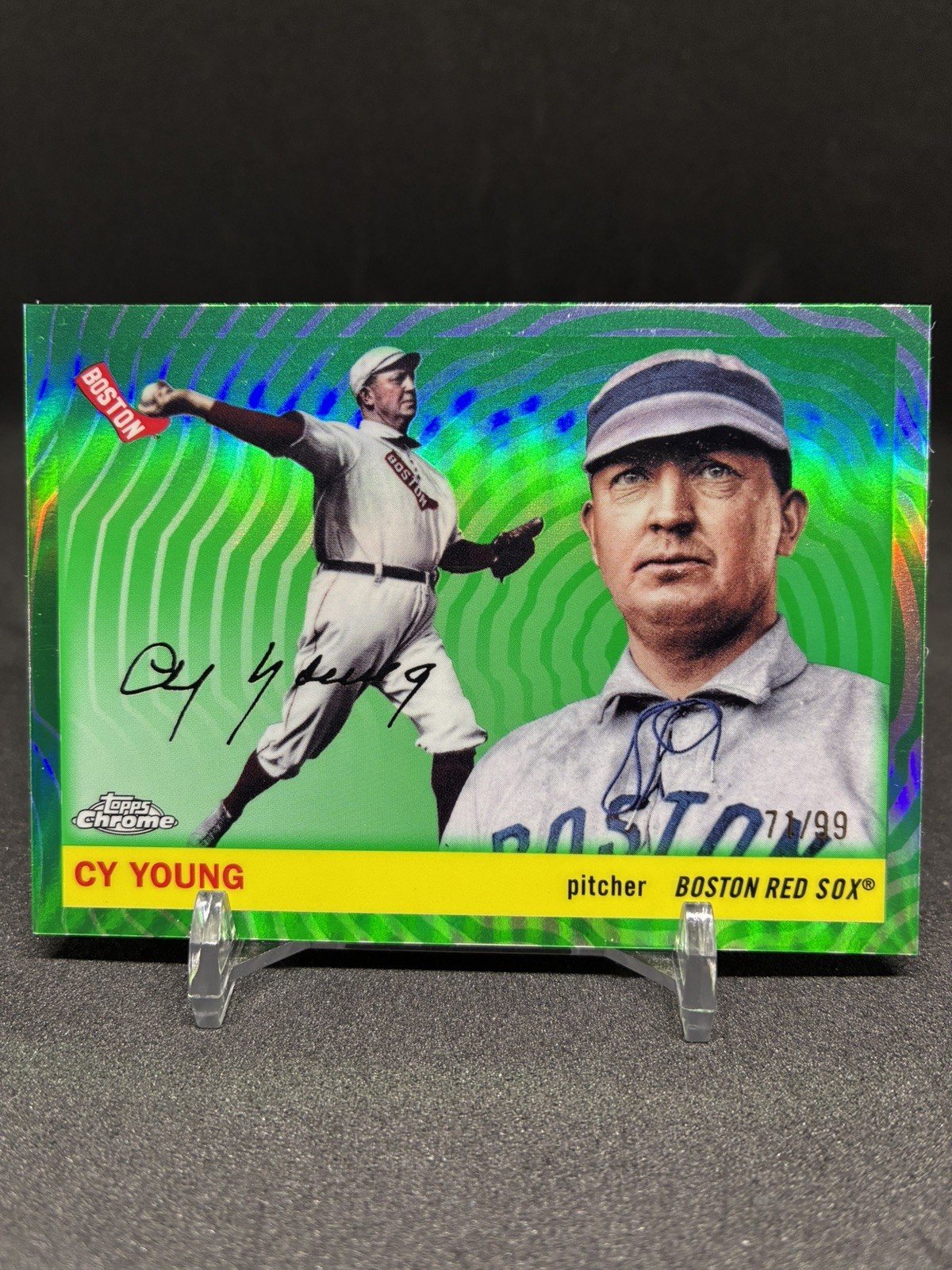 2025 Topps Chrome Platinum Cy Young Green Vibrations Boston Red Sox #/99