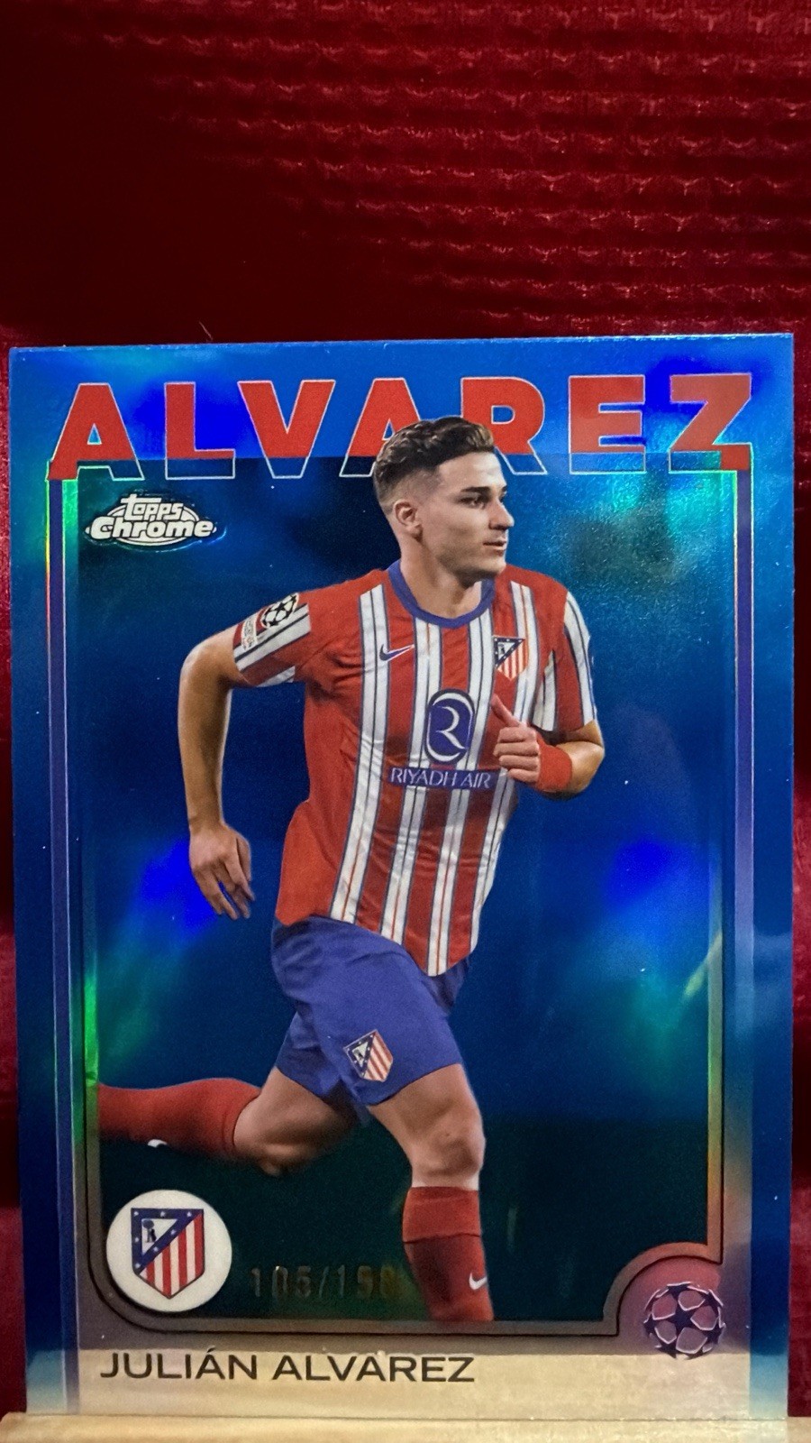 Julian Alvarez 2024-25 Topps Chrome UEFA /150 Blue Refractor #171