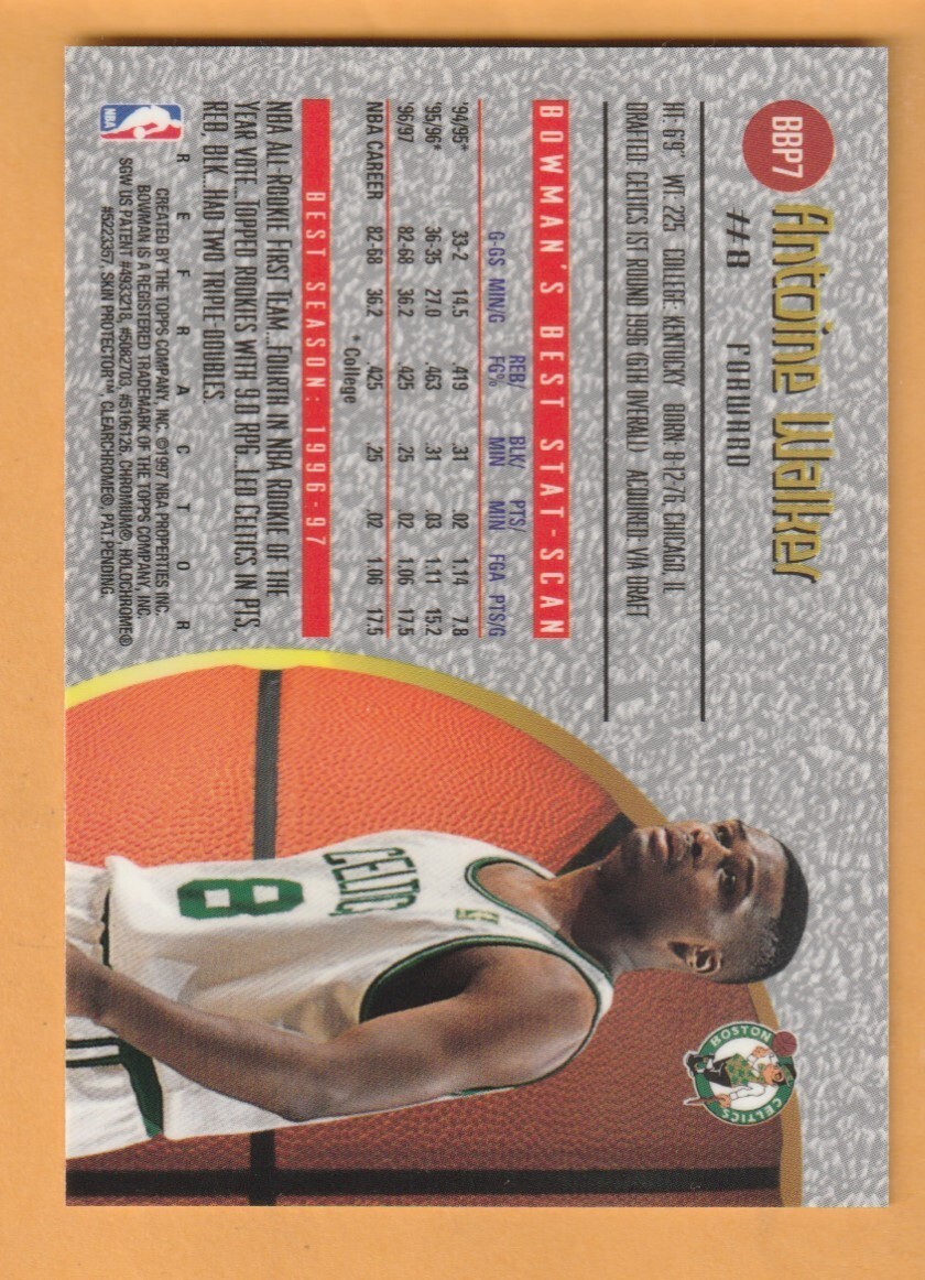 Antoine Walker 1997-98 Stadium Club Bowman’s Best Previews Refractors #BBP7