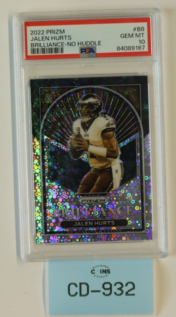 2022 PRIZM JALEN HURTS BRILLANCE NO HUDDLE #B8 PSA GEM MT 10 CD-932